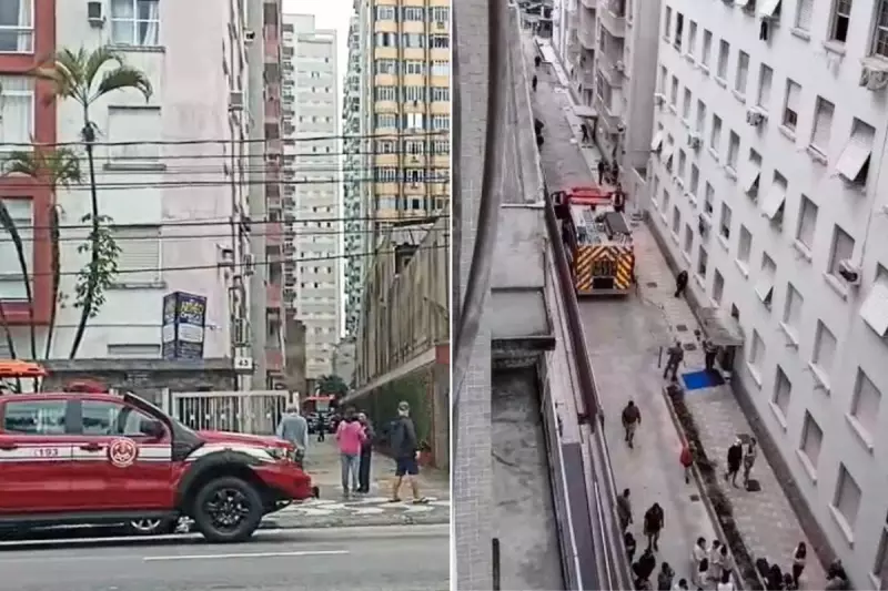 Incêndio em apartamento na orla de Santos mobiliza bombeiros e causa evacuação em prédio