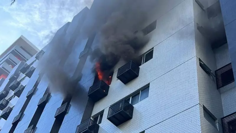 Incêndio em apartamento na Zona Sul do Recife assusta moradores; veja vídeo