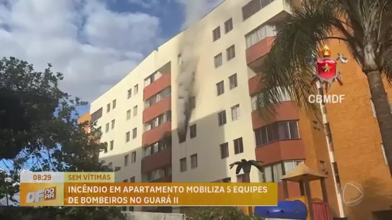 Incêndio em apartamento no Guará 2, Brasília, mobiliza Corpo de Bombeiros — Veja detalhes
