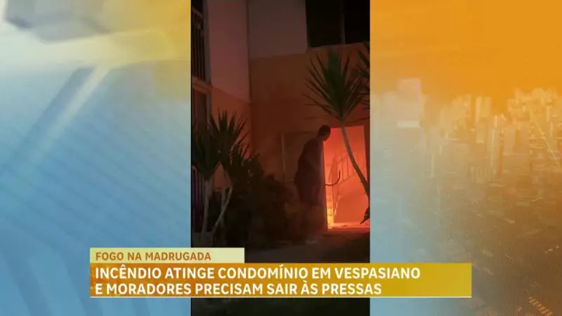 Incêndio em condomínio de Vespasiano (MG) deixa moradores em pânico e obriga evacuação às pressas