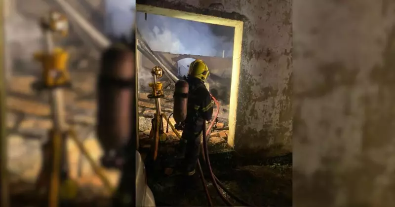 Incêndio em depósito com 3 mil litros de solvente deixa vítima hospitalizada em Maracajá