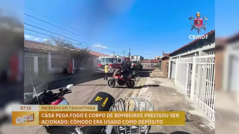 Incêndio em depósito de Taguatinga mobiliza Corpo de Bombeiros no DF