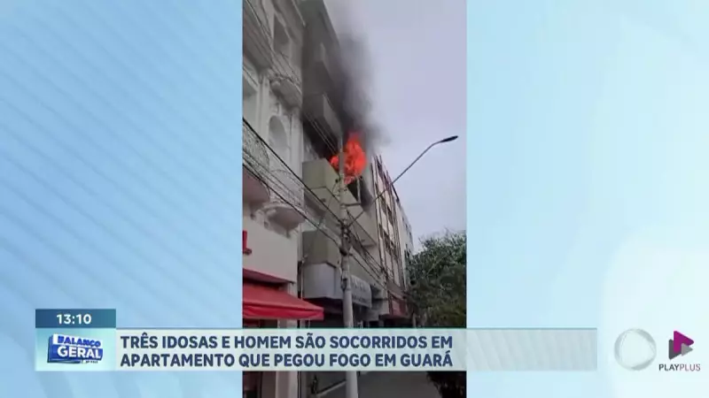 Incêndio em Guaratinguetá: Três idosas e um homem são resgatados de apartamento em chamas