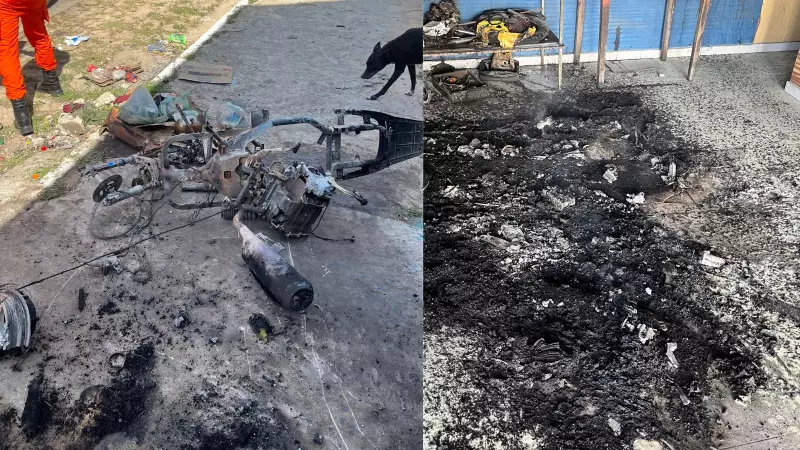 Incêndio em mecânica assusta moradores de Parnaíba após moto pegar fogo