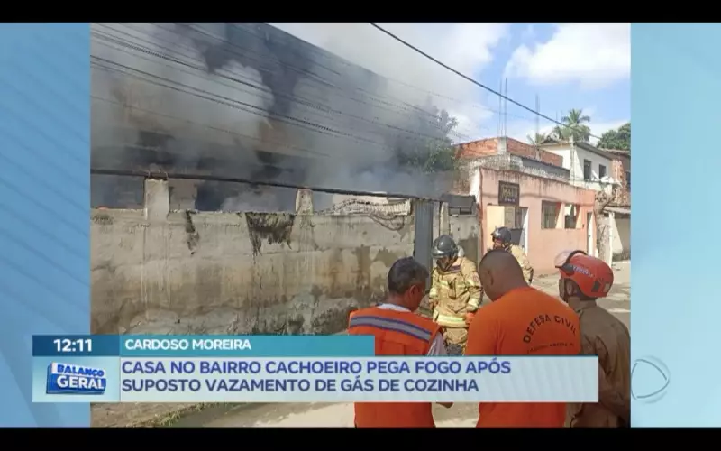 Incêndio em residência no bairro Cachoeiro: vazamento de gás pode ser a causa