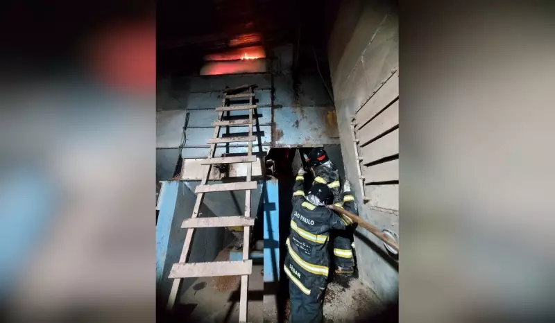 Incêndio em secador de grãos mobiliza Bombeiros e Defesa Civil em Taquarituba