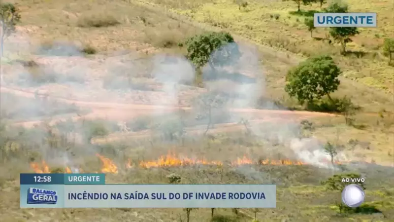 Incêndio florestal ameaça residências entre Valparaíso de Goiás e Novo Gama