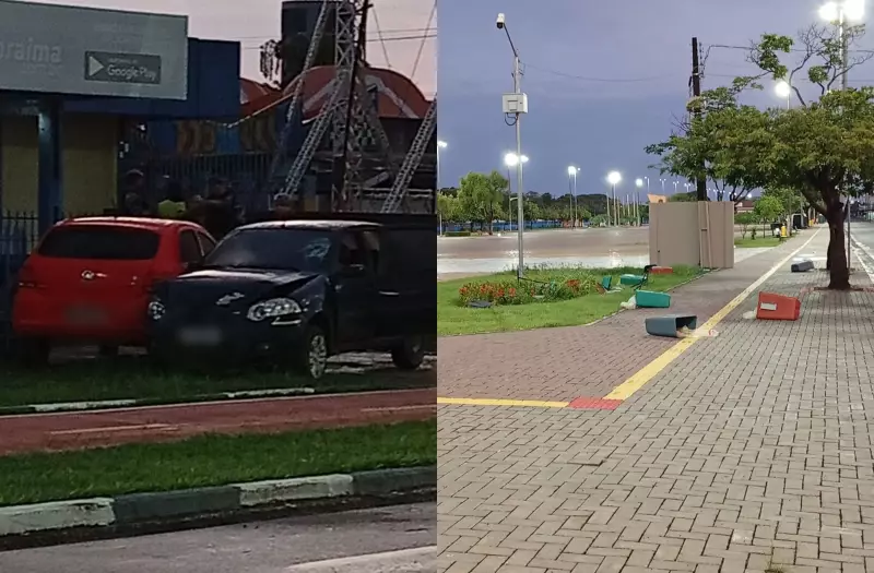 Jovem descontrolado causa caos em Boa Vista: tentativa de atropelamento, carro destruído e lixeiras viradas