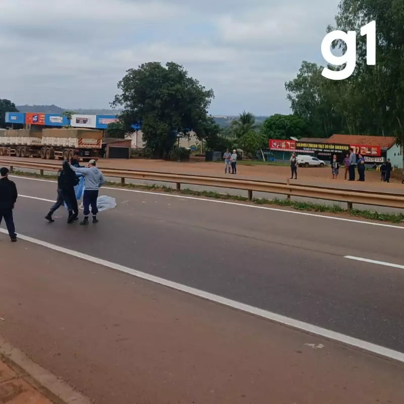 Jovem morre atropelada por caminhão após tropeçar durante travessia na BR-364 em MT | Vídeo chocante