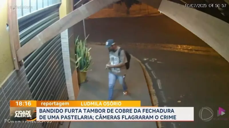 Ladrão é flagrado furtando peça de cobre em pastelaria de Ribeirão Preto — veja o vídeo!