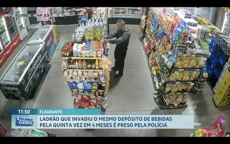 Ladrão é preso após invadir depósito de bebidas pela 5ª vez em 4 meses — veja detalhes