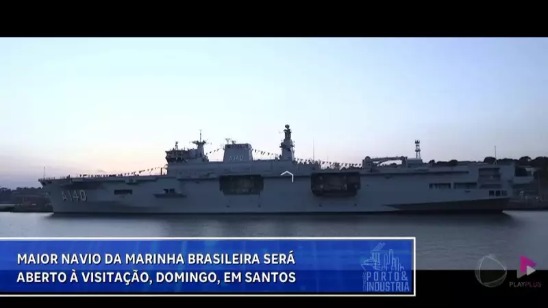 Maior navio da Marinha do Brasil abre para visitação em Santos neste domingo (6)