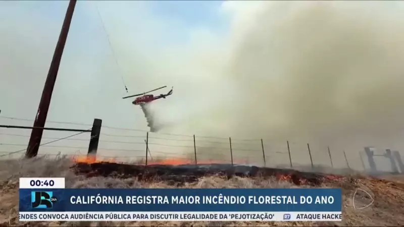 Mais de 300 bombeiros combatem incêndio devastador na Califórnia, EUA