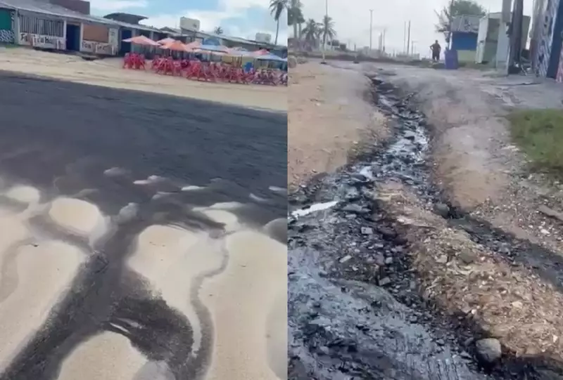 Mancha misteriosa surge em praia de Sergipe: entenda o caso do produto asfáltico na Barra dos Coqueiros