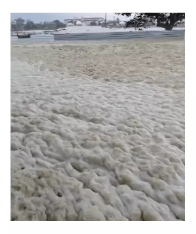 Mar de espuma invade Saquarema: fenômeno raro transforma praias em cenário surreal