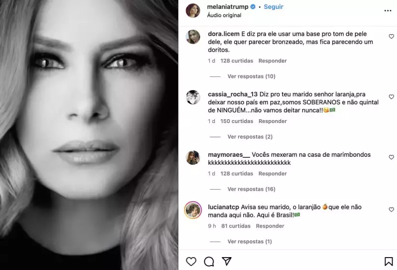 Melania Trump bloqueia comentários de brasileiros em seu perfil: entenda o motivo