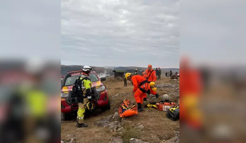 Menina de 12 anos é resgatada após cair em cânion na divisa de SC e RS