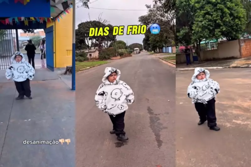 Menino desanimado por ir à escola em dia frio viraliza nas redes sociais
