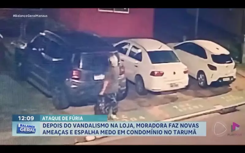 Moradora aterroriza condomínio no Tarumã com novas ameaças após vandalismo em loja