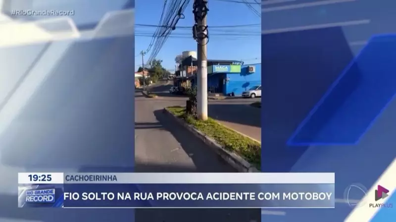 Motoboy sofre acidente grave após ficar enroscado em fios elétricos em Cachoeirinha — veja o que aconteceu