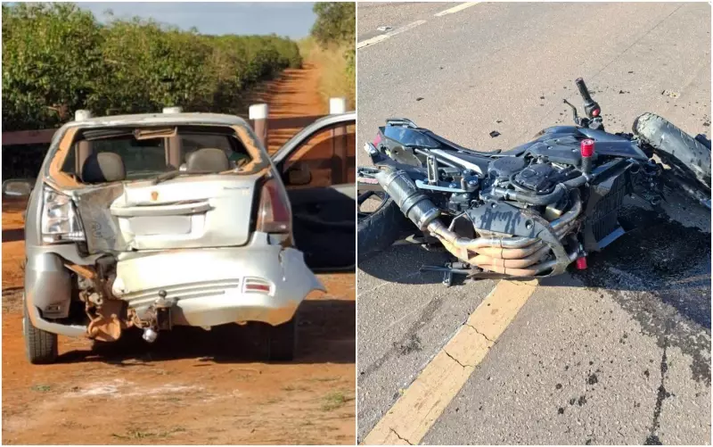 Motociclista se fere gravemente em colisão na BR-265 em Boa Esperança, MG