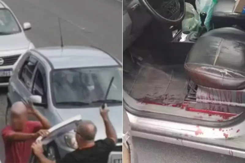 Motorista ataca outro com facão em briga de trânsito e alega legítima defesa em Santos
