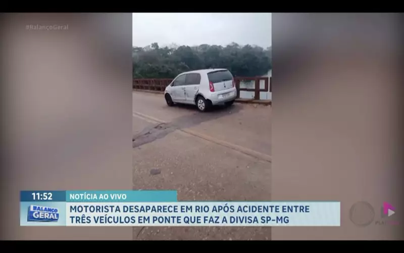 Motorista desaparece após grave acidente com carreta na Ponte da Volta Grande, em SP