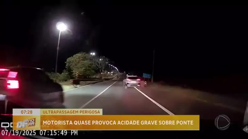 Motorista faz manobra arriscada e quase causa tragédia na ponte do Varjão — veja o vídeo chocante!