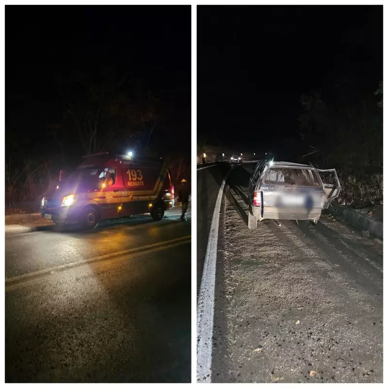 Motorista perde controle, invade contramão e capota na BR-251: veja o que aconteceu