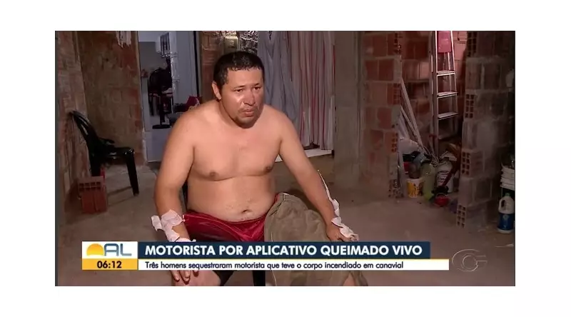 Motorista sequestrado em Maceió tem corpo queimado durante assalto: "Pedi por Deus", relata vítima
