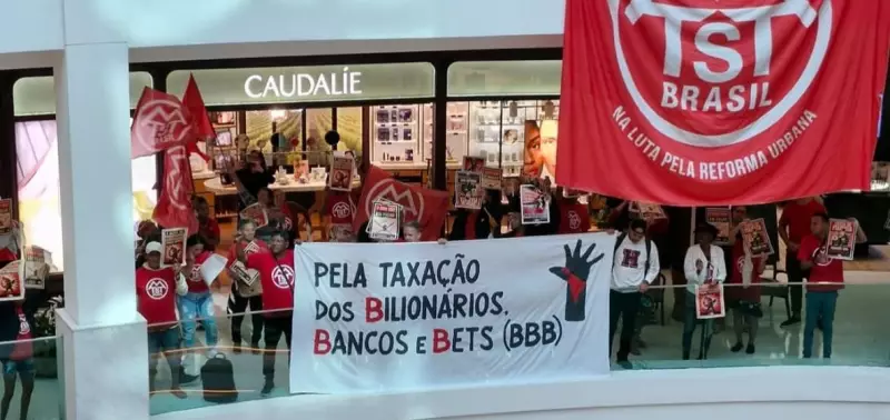 MTST protesta contra bilionários em shopping de luxo frequentado por Janja no Rio