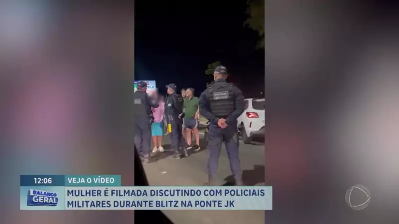 Mulher é filmada em discussão acalorada com policiais durante blitz na Ponte JK, em Brasília