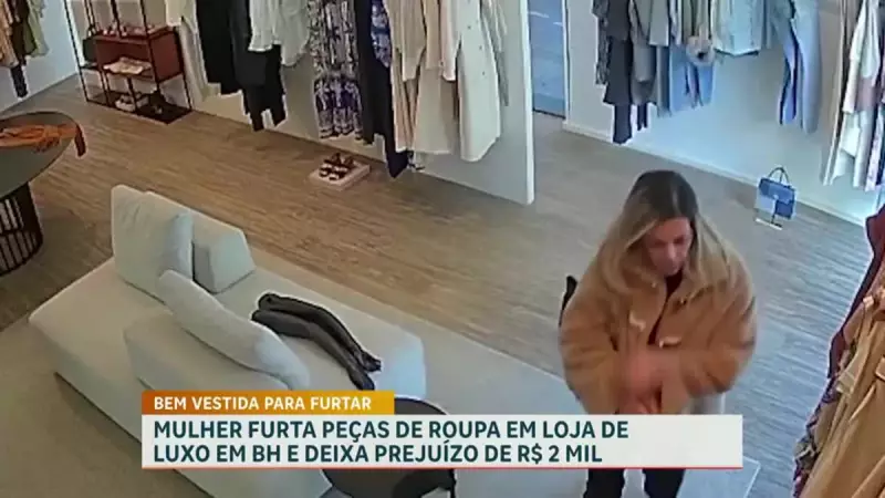 Mulher é flagrada furtando loja de luxo em Belo Horizonte — veja o vídeo