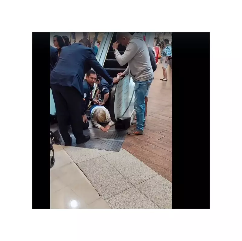 Mulher se fere gravemente ao cair em escada rolante no Caxias Shopping, no Rio