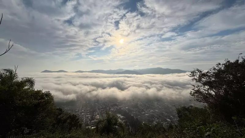 Nevoeiro transforma Florianópolis em cenário surreal: ilha 'desaparece' sob o manto branco