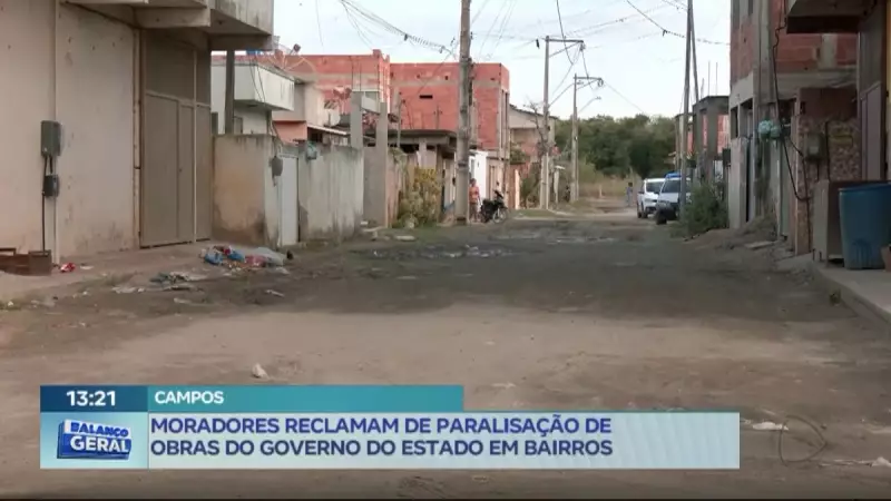 Obras paralisadas em Campos dos Goytacazes deixam moradores em situação precária