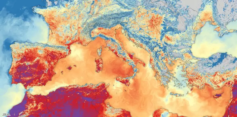 Onda de calor extremo na Europa é registrada por satélite: veja imagens impactantes