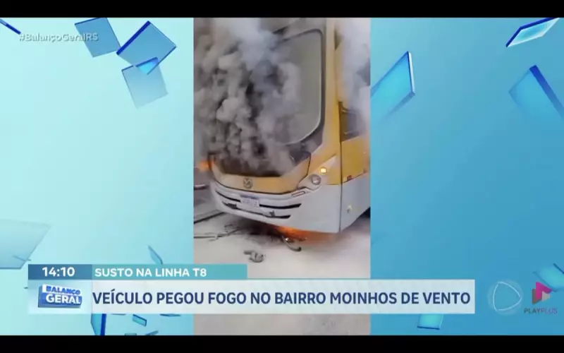 Ônibus da Linha 8 pega fogo em Moinhos de Vento — passageiros escapam ilesos, mas susto foi grande!