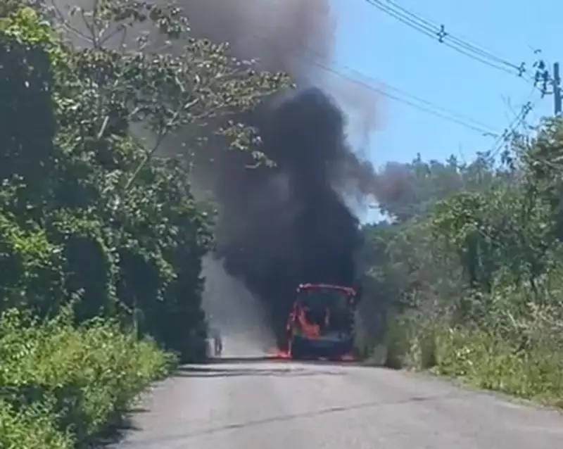 Ônibus é consumido por chamas em Natal: vídeo impressionante mostra momento do incêndio