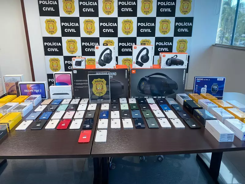 Operação em Ceilândia: Polícia apreende mais de 60 celulares de origem duvidosa no Shopping Popular