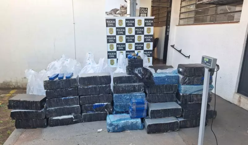 Policia apreende 1,5 tonelada de maconha escondida em carreta na SP-280 em Porangaba