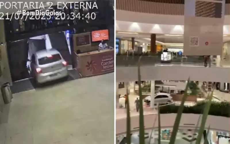 Policial em folga vira herói ao tentar deter motorista que invadiu shopping em Goiânia — veja o vídeo