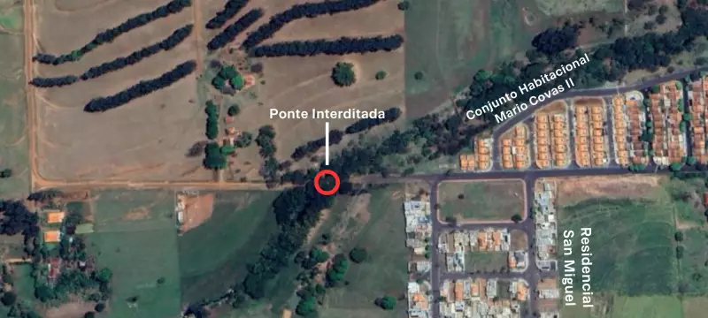 Ponte do Córrego das Caldeiras é interditada para obras em Adamantina; Defesa Civil alerta