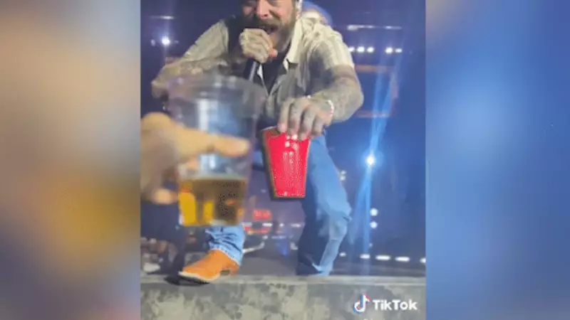 Post Malone cai do palco durante show e viraliza nas redes sociais