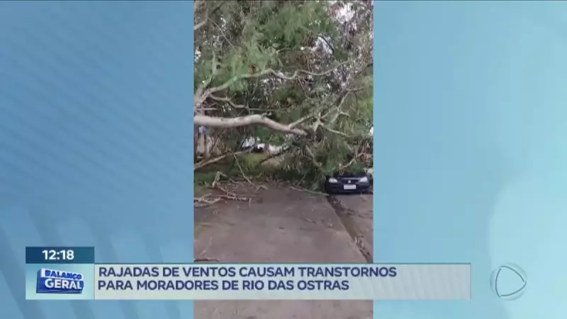 Rajadas de vento causam estragos e deixam moradores em alerta em Rio das Ostras, RJ