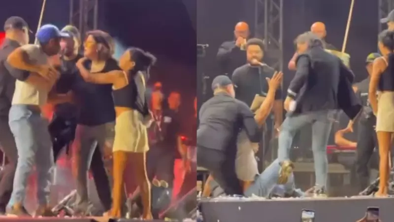 Roberta Miranda reage com empurrão e chute após fã invadir palco no Ceará — vídeo viraliza