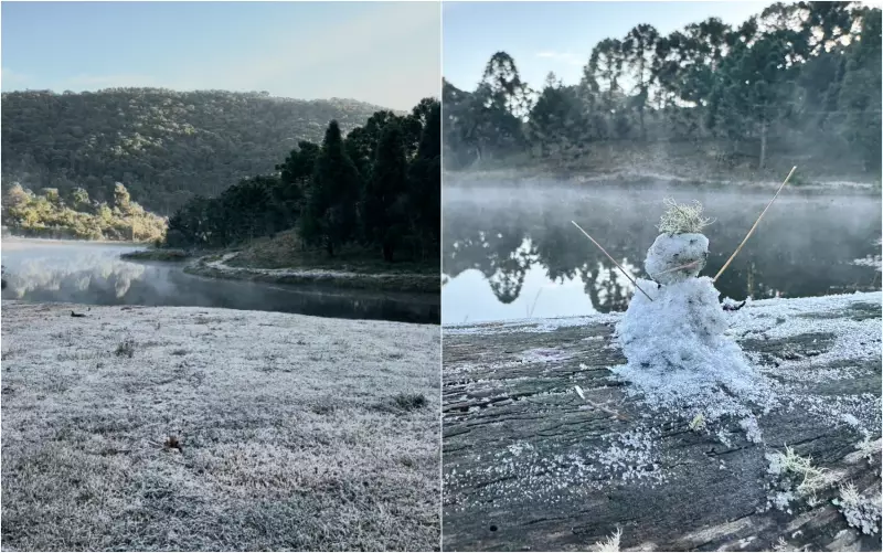 Sul de Minas congela novamente: geada atinge região pelo terceiro dia seguido e bate recorde de frio no país