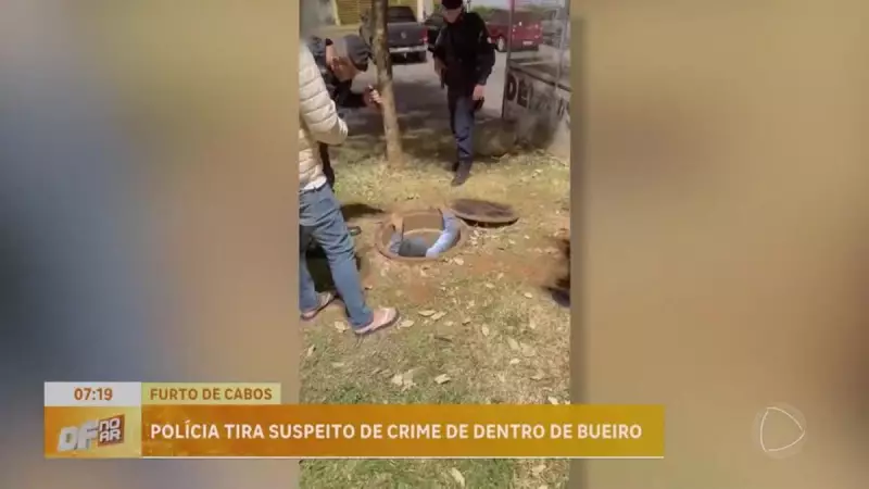 Suspeito é flagrado dentro de bueiro após roubo de cabos em Águas Claras — veja o vídeo!