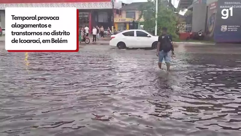 Temporal causa alagamentos e transtornos em Icoaraci, Belém: veja imagens e relatos