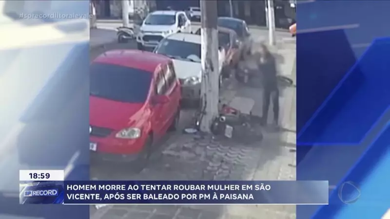 Tentativa de assalto termina em tragédia: homem morre após abordar mulher em São Vicente